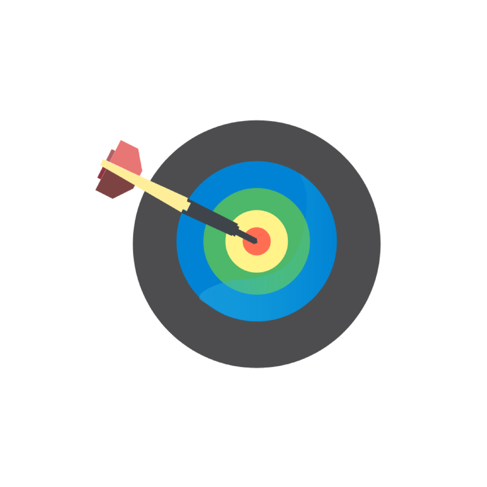 Bullseye target with arrow hitting dead center, symbolizing precision, clear goal setting, and hitting the mark in spiritual maturity and discipleship